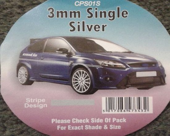 Auto Bits Styling Coachline Silver Pin Stripe 3mm Wide 10 Metres Long