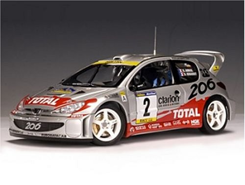 AutoArt Peugeot 206 WRC (2001 Rally Catalunya) in Silver (1:18 scale)