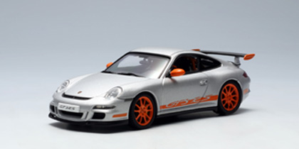 AUTOart Porsche 997 GT3 RS Silver / Orange stripes