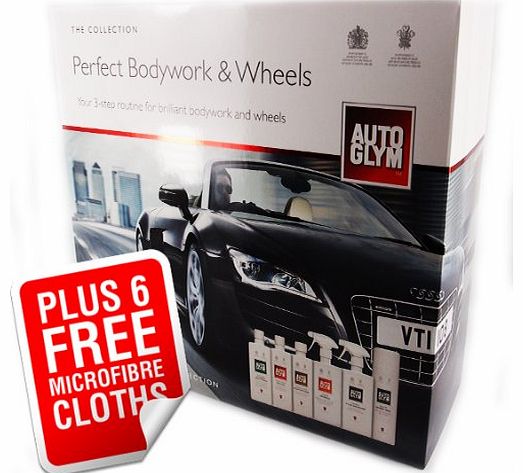 New!! Autoglym Perfect Bodywork & Wheels Complete Car Valet Kit **PLUS 6x MICROFIBRE POLISHING TOWELS**