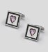 Autograph Heart Design Square Cufflinks