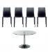 Autograph Veneto Dining Table & 4 Bonded Leather