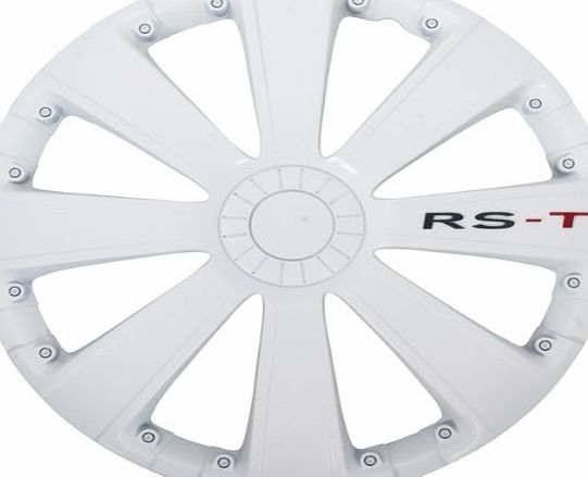 Autostyle 14 inch white RST wheel trim set. - Set of 4