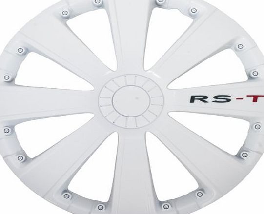 Autostyle 14 inch white RST wheel trim set. - Set of 4