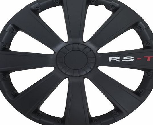  RST 14 BLACK Hubcap Set Rs-T 14 Black - Car Wheel Trims (Set of 4)