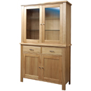 Avalon oak 2 door glass dresser top furniture