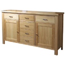 Avalon oak 6 drawer sideboard furniture