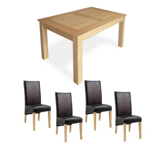 Oak Dining Set (5`Table x4 Cornel Chairs)
