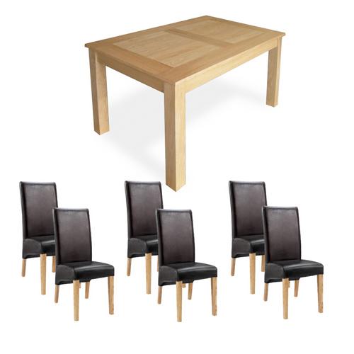 Oak Dining Set (6`Table x6 Cornel Chairs)