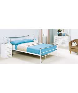 Avalon White Double Bed with Firm Mattress