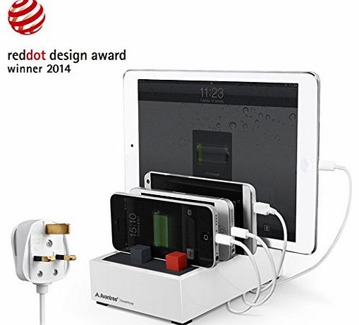 PowerHouse Universal Multi-device USB Desktop Charger / Charging Station 22.5W 5V/4.5A, for iPad, iPhone, iPhone 6, iPhone 6 plus (Lightning Cable NOT Included), Samsung Tab, Samsung galaxy n