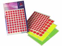 AVERY 32-301 8mm diameter circular red adhesive