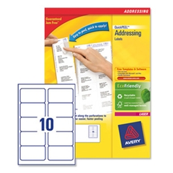 Avery Addressing Labels Laser Jam-free 10 per
