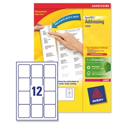 Avery Addressing Labels Laser Jam-free 12 per