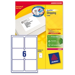Avery Addressing Labels Laser Jam-free 6 per
