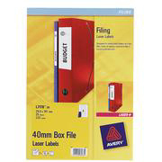 Box File LaserJet Labels