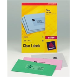 Avery Clear Laser Label 199.6x284.1mm 1per Page