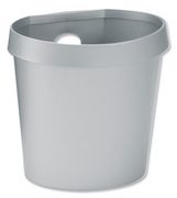 DR500 Waste Bin with Rim Flat Back 18 Litres W350xD250xH340mm Silver Ref DR500MSILV