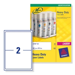 Avery Heavy Duty Labels 199.6x143.5mm White Ref