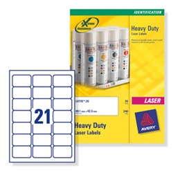 Heavy Duty Labels 63.5x38.1mm White Ref