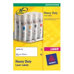 Avery Heavy Duty Labels Laser 24 per Sheet