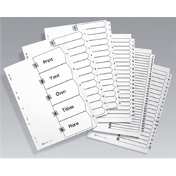 Avery Index Multipunched 1-50 A4 White Ref