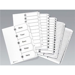 Index Unpunched A-Z 26-Part White A4 Ref