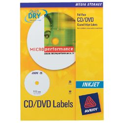 Avery Inkjet Full Face CD/DVD Labels