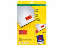 avery L6034 red coloured labels, 63.5mm x 33.9mm