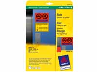 avery L6050 red coloured labels, 199.6mm x