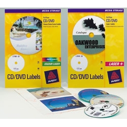 Avery Laser CD Labels Glossy Colour 117mm