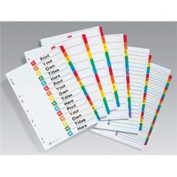 Avery Numeric Indexes 1-15 Clear Assorted Ref