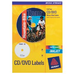 Avery Photo Gloss Inkjet Full Face CD/DVD Labels