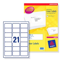 Avery Quickpeel Laser Labels 38 X 63mm 21 Labels