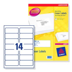 Avery Quickpeel Laser Labels 38 X 99mm 14 Labels