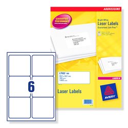 Avery Quickpeel Laser Labels 93 X 99mm 6 Labels