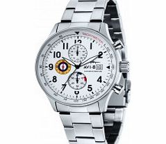 AVI-8 Mens Hawker Hurricane Silver Steel Cap