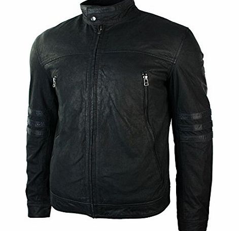 Hommes biker noir brun vintage real leather jacket x-men origins wolverine logan