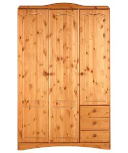 Aviemore 3 Door 3 Drawer Wardrobe - Pine