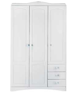 Aviemore 3 Door 3 Drawer Wardrobe - White