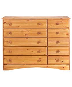 Aviemore 5 Wide 5 Narrow Drawer Chest - Pine