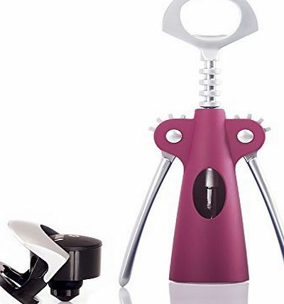 AVINA Wine Accessories Swan - Cool Wine Gift For Women - Pink Wing Corkscrew Bottle Opener amp; Saver Kit - Easy Grip Silicone Body For Non-Slip Lever Control amp; Confidence Popping Cork or Beer Caps. Top Christmas Gift 