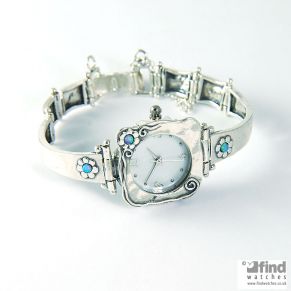 Aviv Silver Ladies Sterling Silver Opal Set Daisy