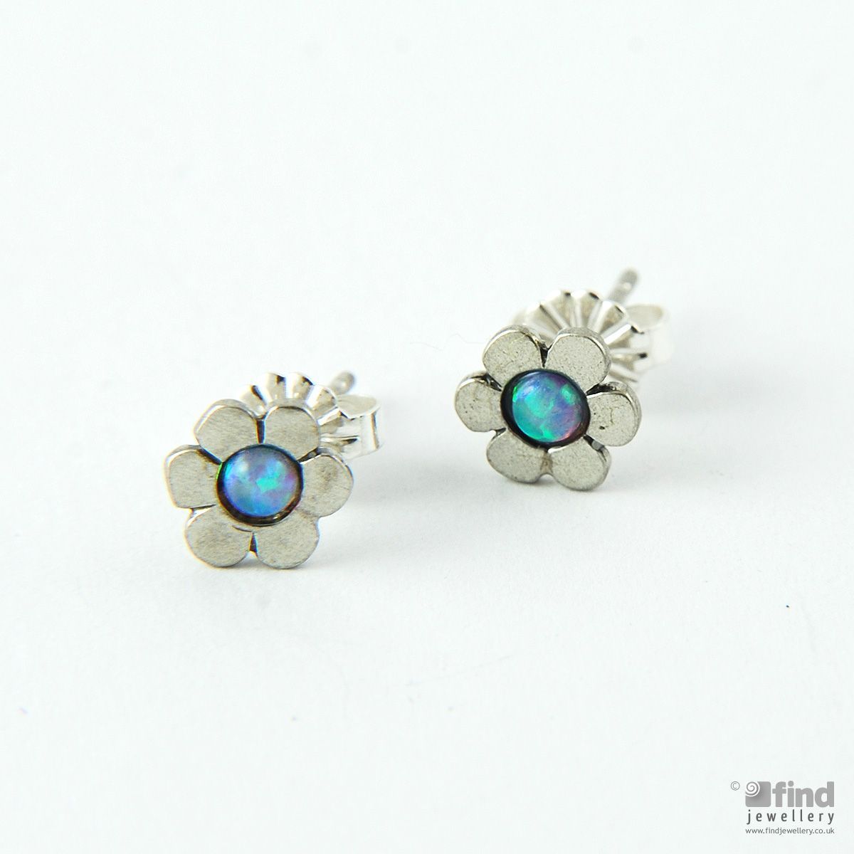 Aviv Silver Sterling Silver Opal Daisy Earrings