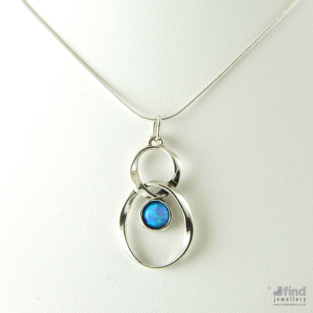 Sterling Silver Opal Figure of Eight Necklace