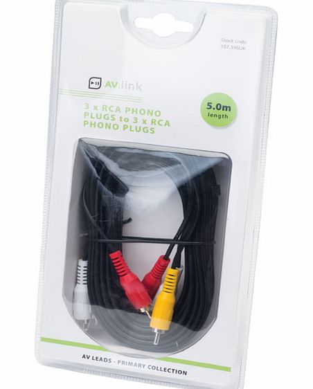 Avlink 3 x RCA Phono Plugs to 3 x RCA Phono
