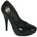 Avocet Garage Shoes - Pickard - Womens High Heel Shoe - Black Black Patent Croc Size 3 UK
