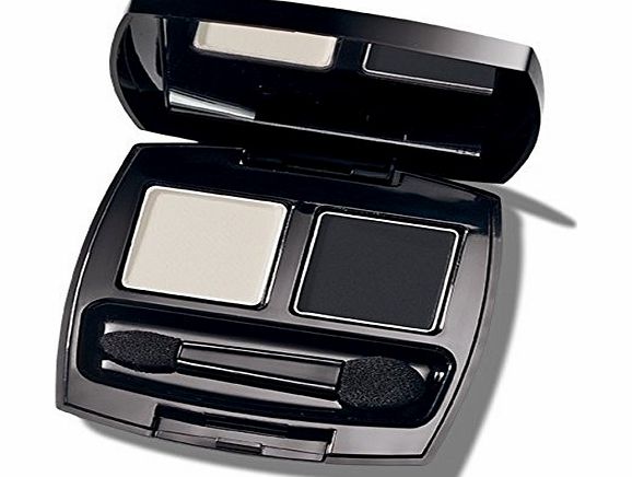 Avon Black Pearl Black amp; White Eyeshadow Duo In Compact   Mirror amp; Applicator Avon