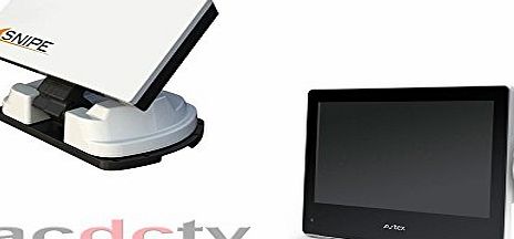 Avtex L165DRS 12 volt / 24 volt / 240 volt 16`` HD LED TV - Built in satellite tuner, DVD player and USB media centre - Bundled with the Megasat Snipe Satellite System