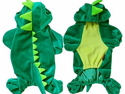 awhao Halloween Costume Dinosaur Design Dog Poodle Coat Clothing Overall Jumpsuit